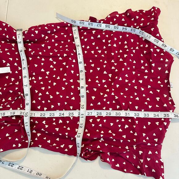 Rails Koreen Hearts Wrap Dress Womans Small Red Feminine Romantic - Picture 4 of 9